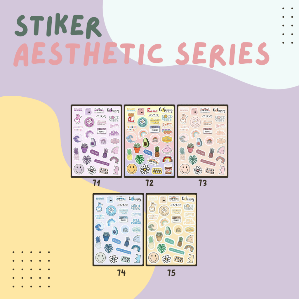 

STIKER PACK AESTHETIC SERIES STIKER BUKU, HELM, LAPTOP, HP, IPAD DLL