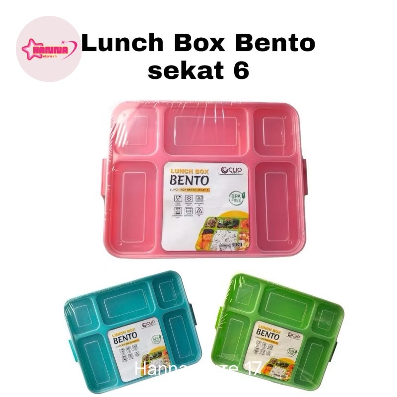 ￼LUNCH BOX BENTO SEKAT 6 CLIO/TEPAK MAKAN SEKAT 6/TEMPAT MAKAN KETRING/TEMPAT MAKAN SEKAT 6/OMPRENG 