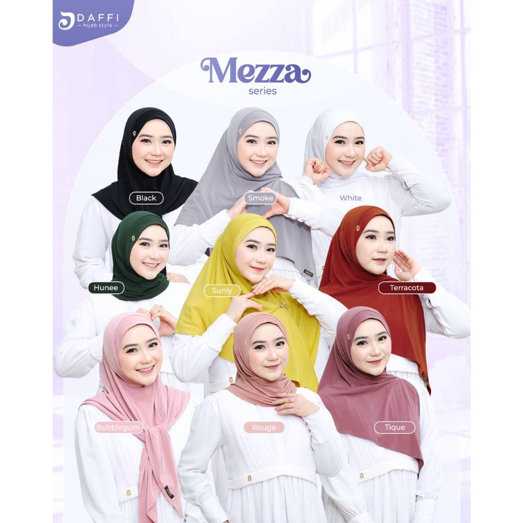Jilbab Ori Daffi Mezza Jilbab Instan Kekinian Terbaru Bahan High Twiss Parfume