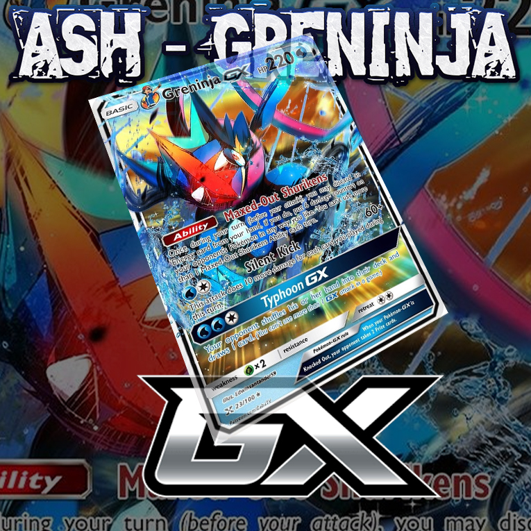 KARTU POKEMON TCG HOLOGRAM ENGLISH VERSION GX - ASH GRENINJA VERSI 1