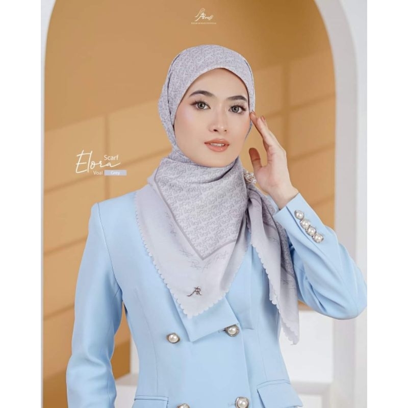 COD & TERLARIS ✅Elora Scarf By Hijab Arrafi kerudung segi empat motif cutting rapi bahan halus tidak