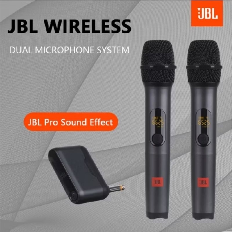 JBL MICROPHONE WIRELESS 2 MIC PROFESIONAL MIC KARAOKE WITH RECEIVER