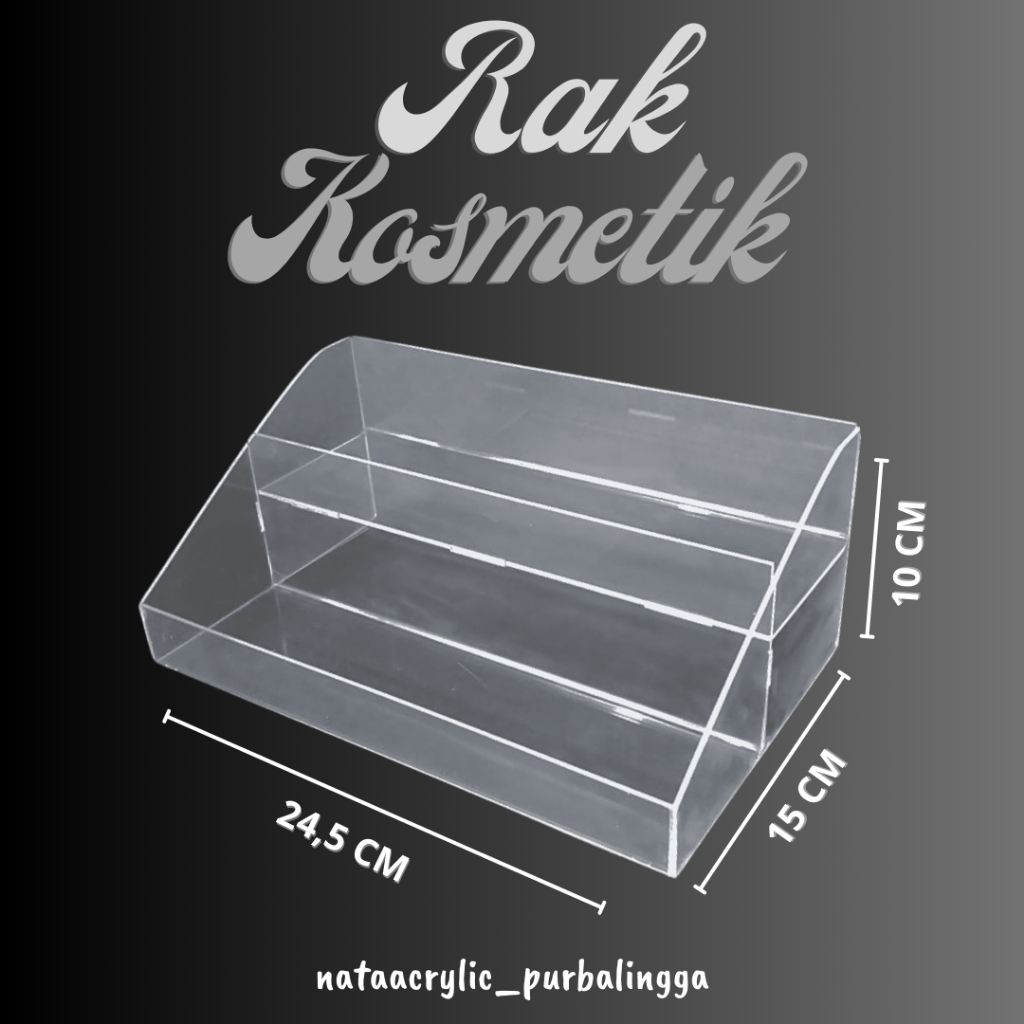Rak Akrilik Serbaguna/Display Akrilik Kosmetik/Rak Kosmetik Serbaguna/Rak Akrilik 2 Tingkat