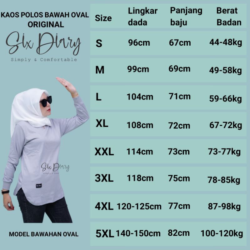 ATASAN WANITA TERBARU MODEL BAWAH OVAL KAOS LENGAN PANJANG WANITA ORIGINAL SIX DIARY STYLE ZOLAQU