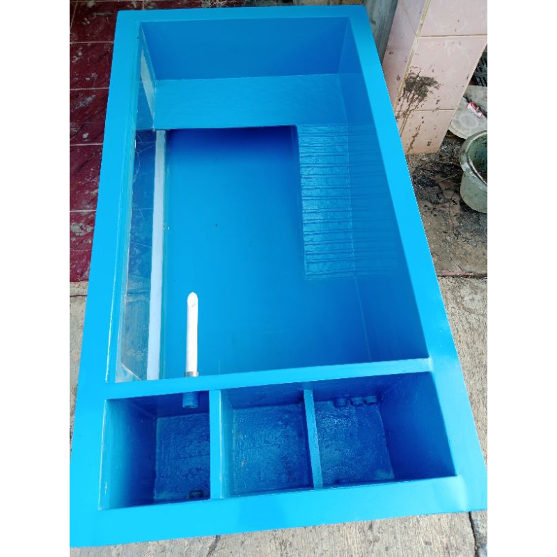 kolam kura"+filter samping kombinasi kaca 12mm.120*60*40