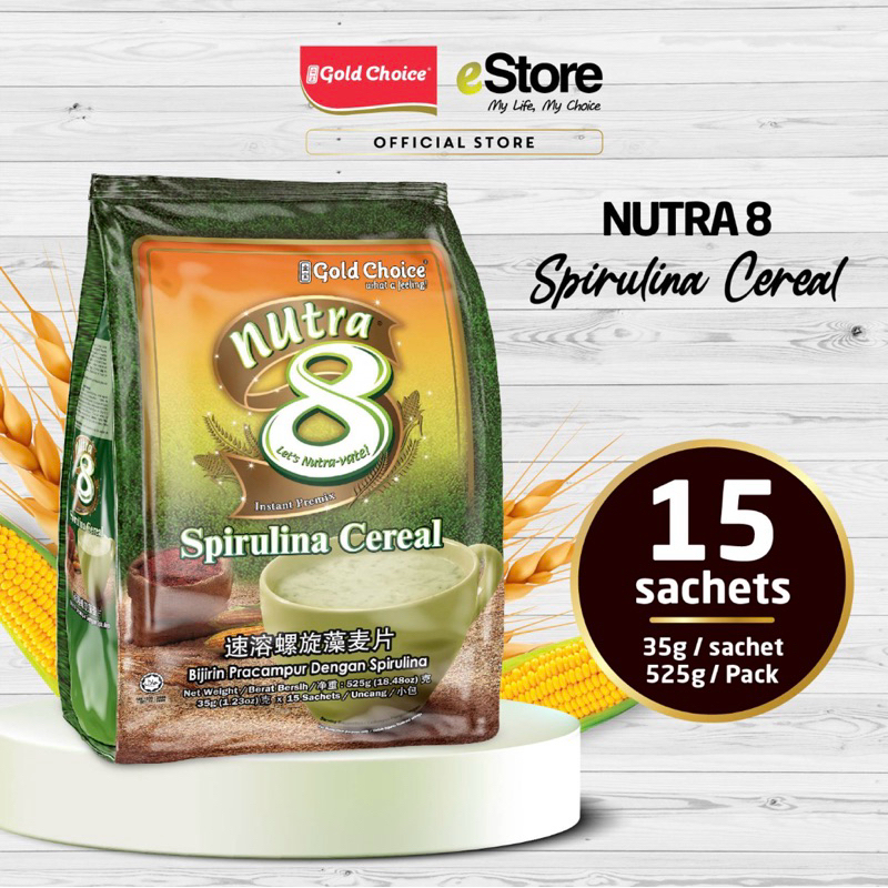 

Gold Choice Nutra 8 Spirulina | Import Malaysia | Healthy Cereal |