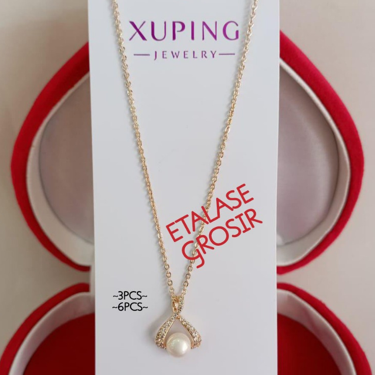 (Grosir 3PCS / 6PCS) ~ Kalung Imitasi Warna Gold / Aksesoris Fashion Anak Perempuan / Kalung Liontin