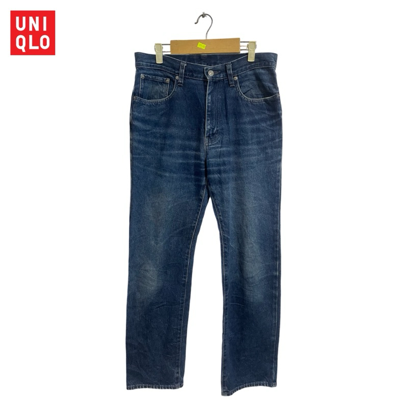 Celana Panjang Jeans Pria Cowok Reguler Fit Brand UNIQLO Original Preloved