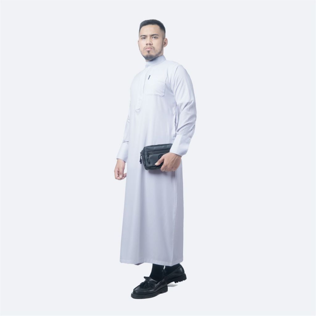 KHOIRUMMAH Jubah Sultan | Jubah Polos Sultan | Gamis Pria Dewasa Lengan Panjang | White