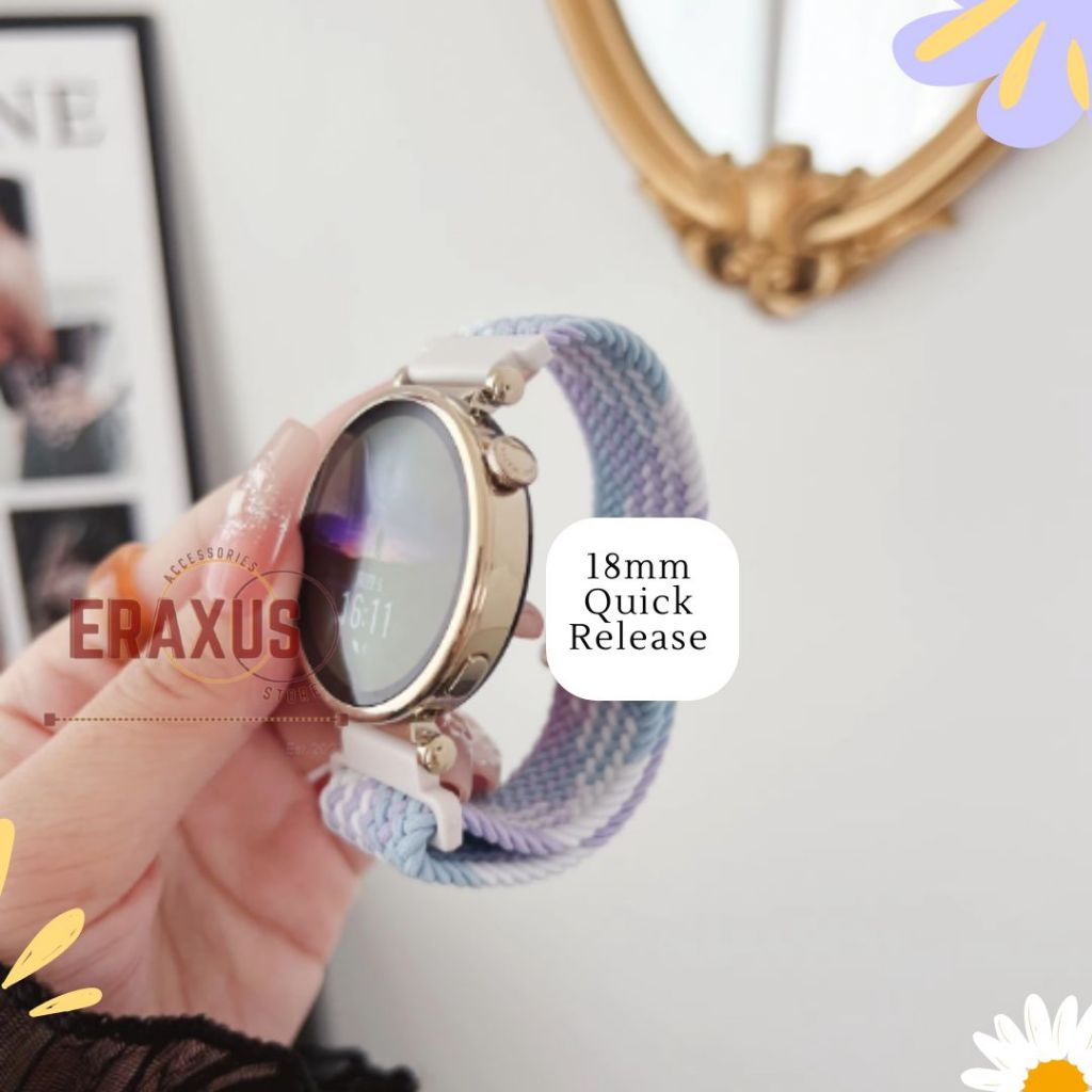 Eraxus Strap Nilon 18mm for Huawei Watch Gt 6 41mm GT 5 41mm GT 4 41mm GT5 Pro 42mm / Fossil Gen 3 4