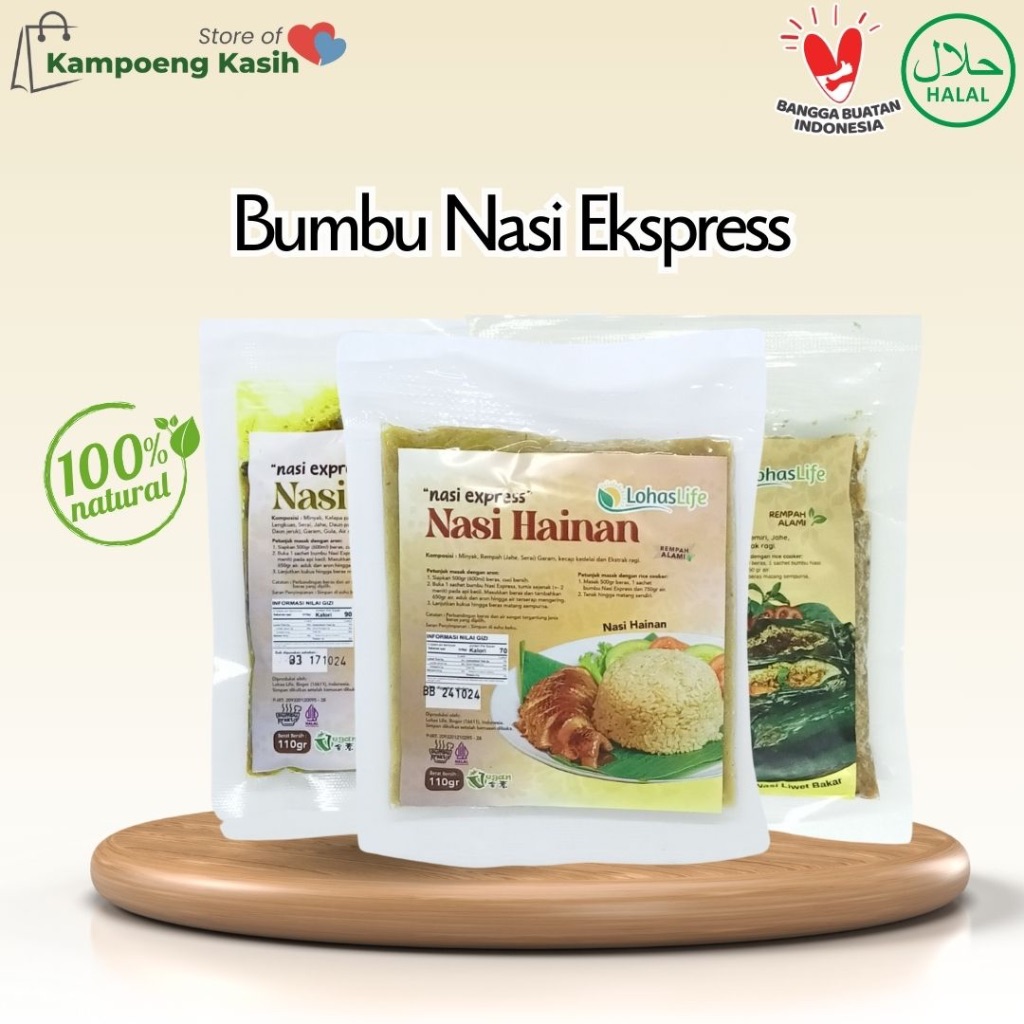 

Bumbu Nasi Ekspress : Bumbu Nasi Liwet / Nasi Hainan / Nasi Kuning 110gr