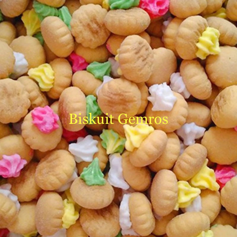 

KUE GEMROSE WARNA WARNI 250gr - KUE MONAS | KUE JADUL | KUE BISKUIT GULA | KUE GEMROS | KUE KANCING