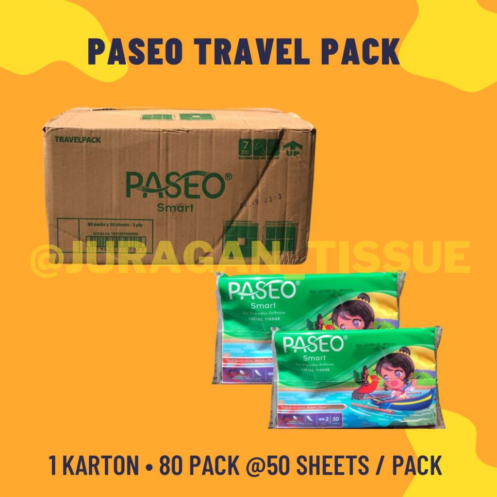 ( 1 Dus ) Tissue Paseo Travel Facial Tissue 1 Dus 80 Pack