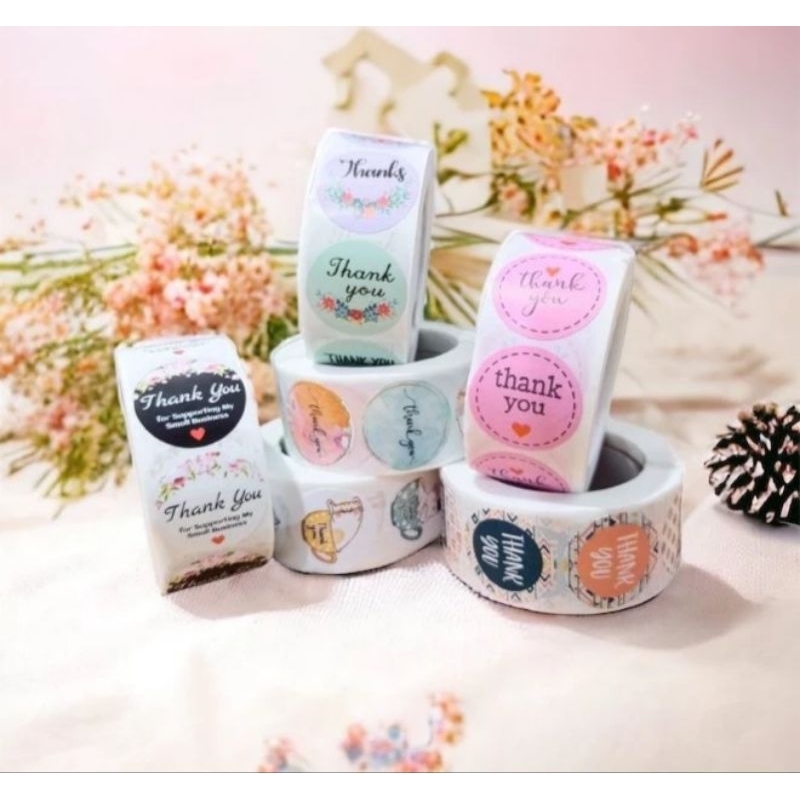 

500 PCS Stiker Thank You / 1 Roll Stiker Thank You / Sticker Thank