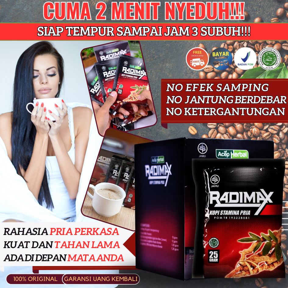 Kopi Radimax Minuman Coffee Hitam Stamina Herbal Goat Milk Pasak Bumi | Kopi Stamina Pria Tahan Lama