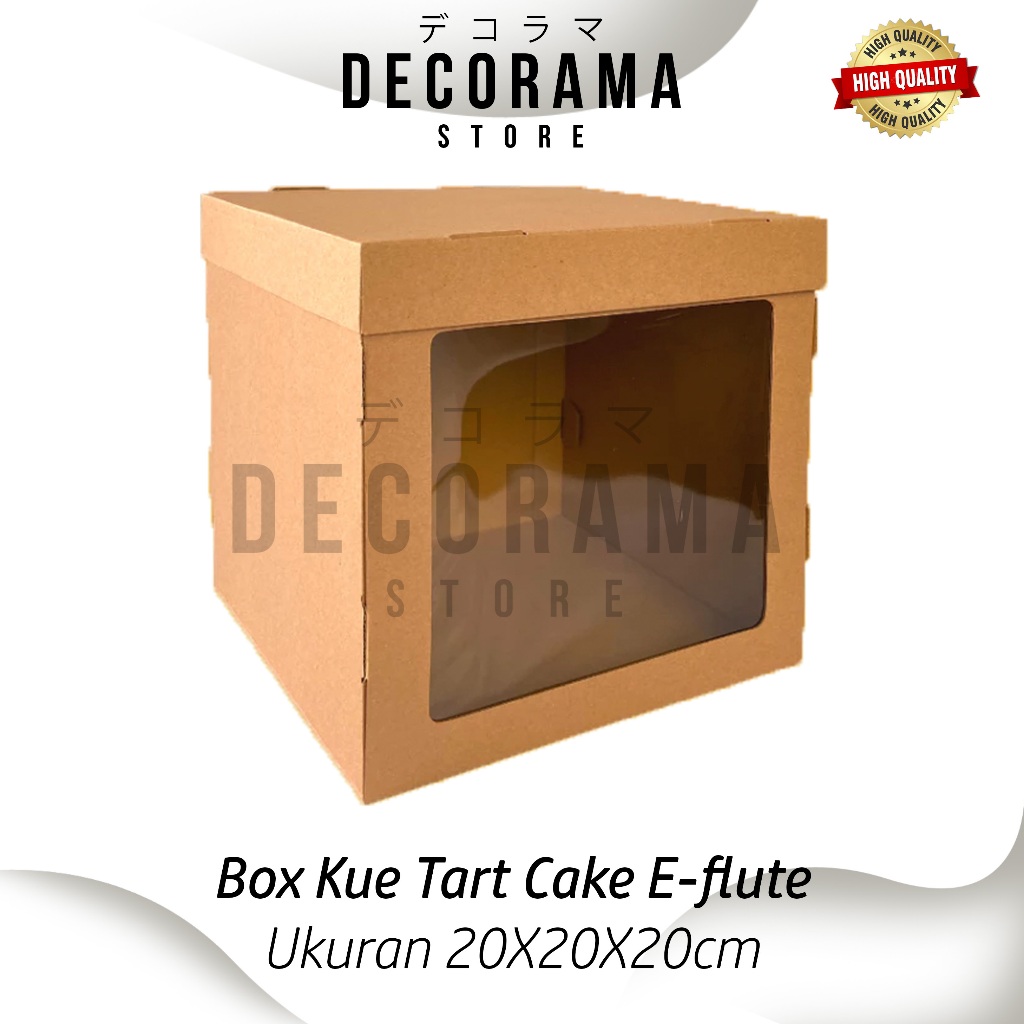 

E-FLUTE Kardus Box Kue Tart Kotak Hampers Bingkisan Ukuran 20X20X20 cm