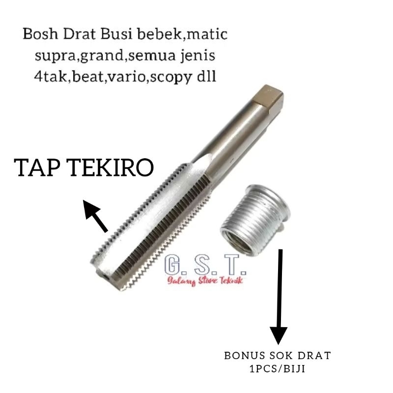 TEKIRO Tap Set Bosh Drat Sok Drat Busi Bebek Matic Grand Supra Beat Scopy 4tak