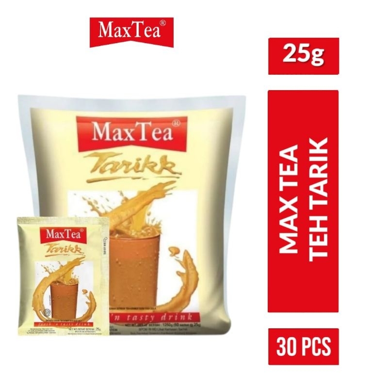 

MAX TEA Teh Tarik Bag 30x25gr / Max Tea Teh Tarik Bag 3 Renceng 30 pcs