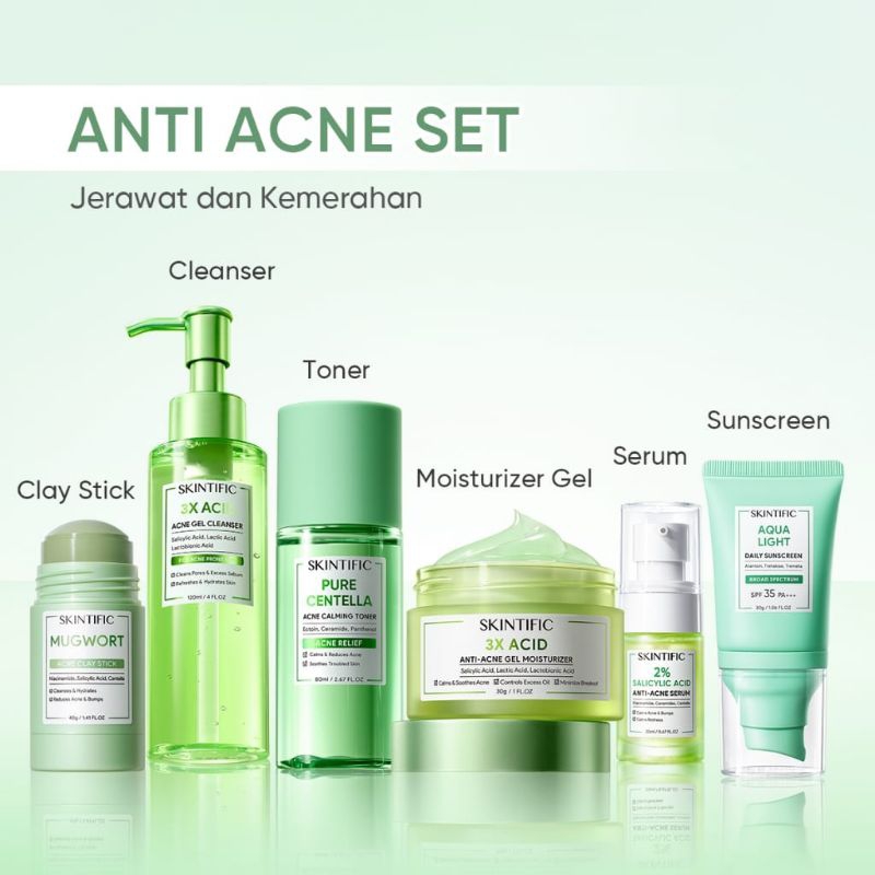 SKINTIFIC 6PCS PAKET SKINCARE SET