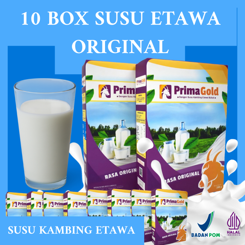 

Promo Hemat 10 Box ORIGINAL Susu Kambing Etawa PrimaGold HALAL - BPOM Alami Bantu Daya Tahan Tubuh
