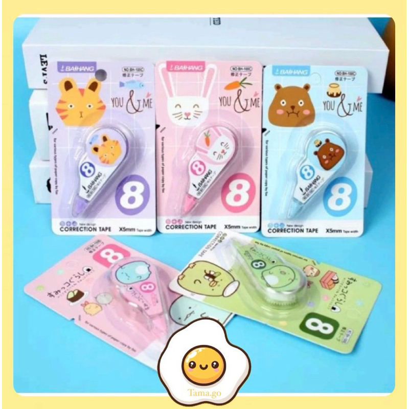 

Corection Tape Students Stationary School Supplies 8M Multiple Color Tipe-x Karakter lucu Penghapus