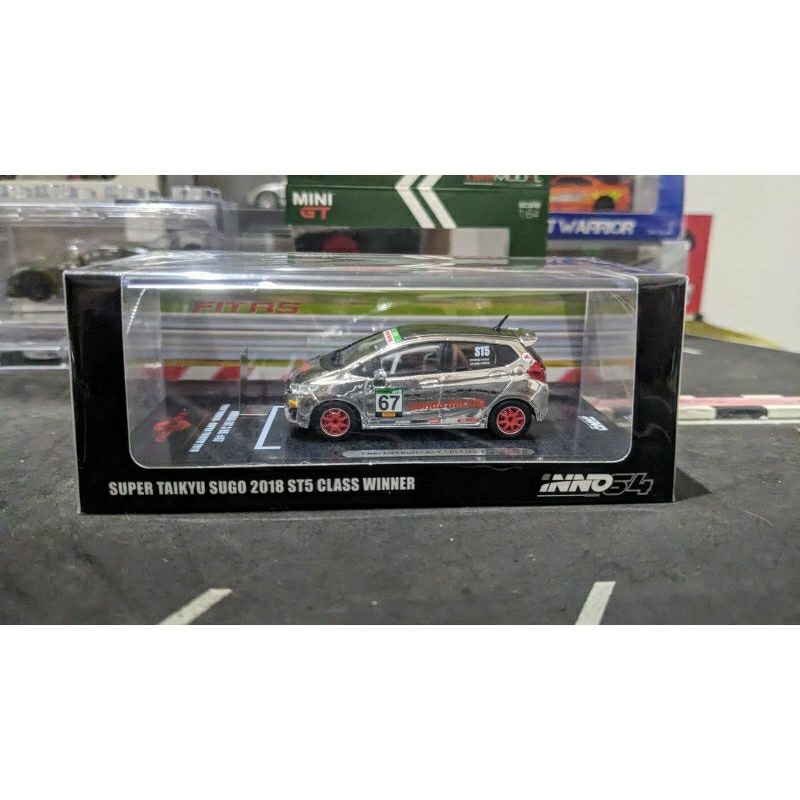Diecast Inno64 Honda Fit 3 RS Jazz Chrome Team Yamato Super Taikyu 2018 Segel