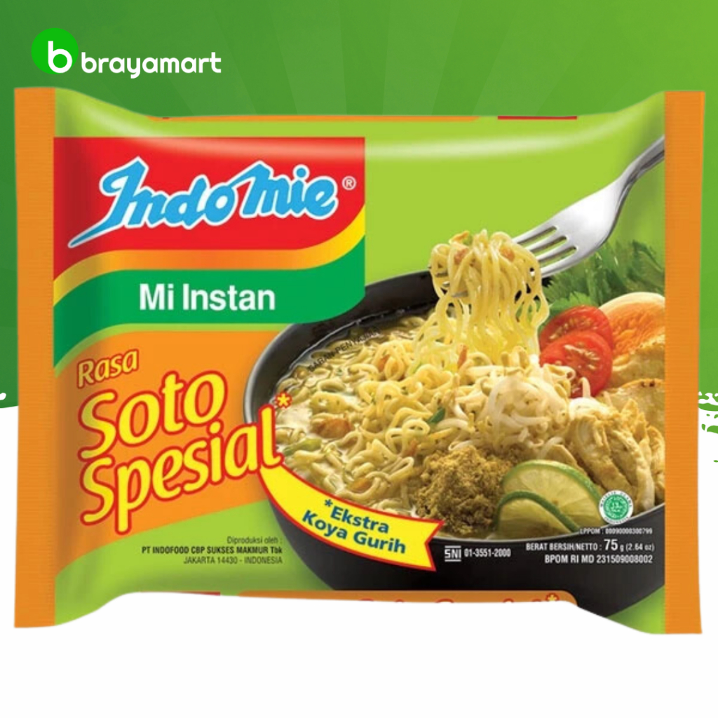 

Indomie mie kuah soto special 75 gram Brayamart