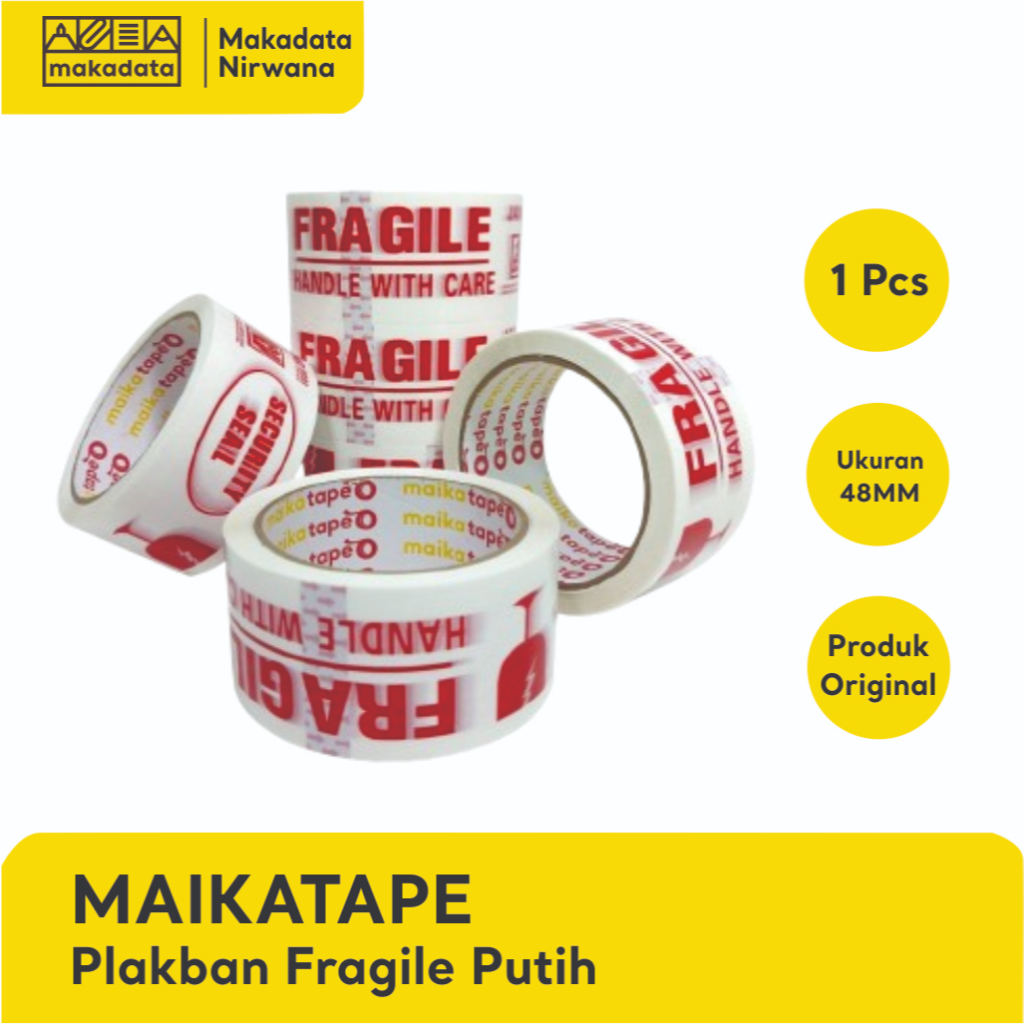 

MAIKATAPE OPP TAPE/PLAKBAN FRAGILE PUTIH 48MM (1PCS)