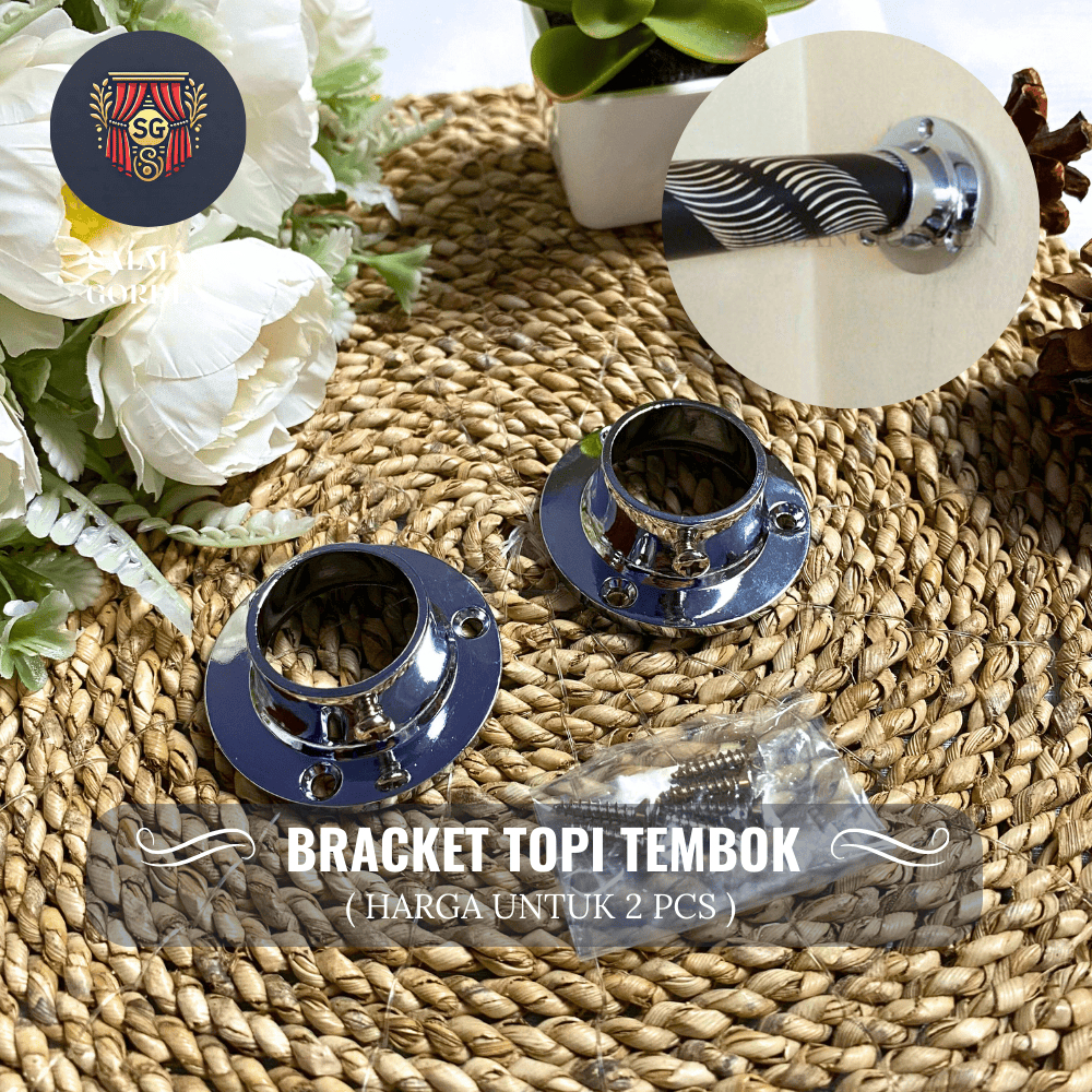 BRACKET TOPI RELL GORDEN RELL UJUNG TEMBOK /PENYANGGA TOPI SOKA BRACKET TEMBOK GORDEN