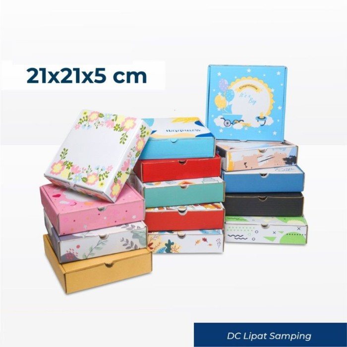 

10 Pcs Box Kue Brownies 21x21x5 Cm Kotak Kemasan Lapis Legit Dus Die Cut Pizza Hampers Packaging