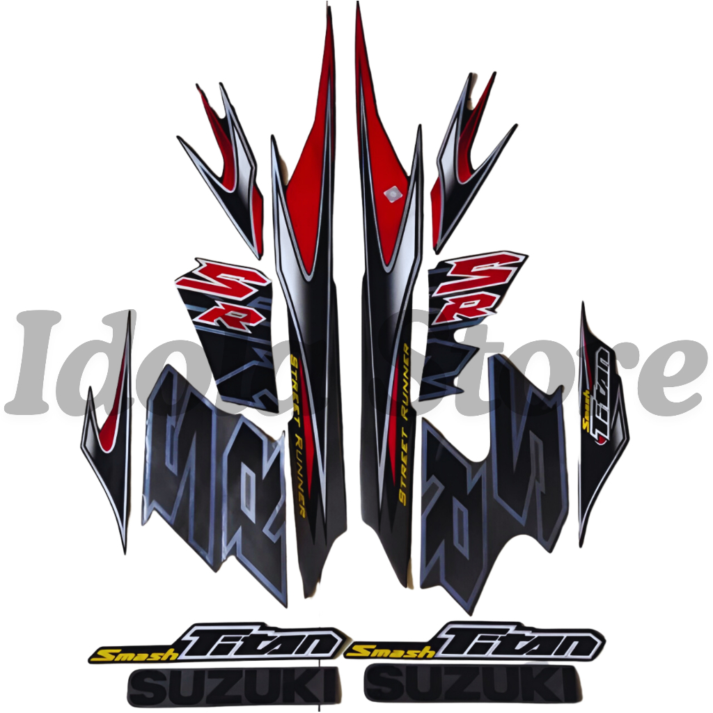 Stiker Striping Suzuki Smash 110 R Titan SR 2010 Hitam Full List Body Motor Smash 110