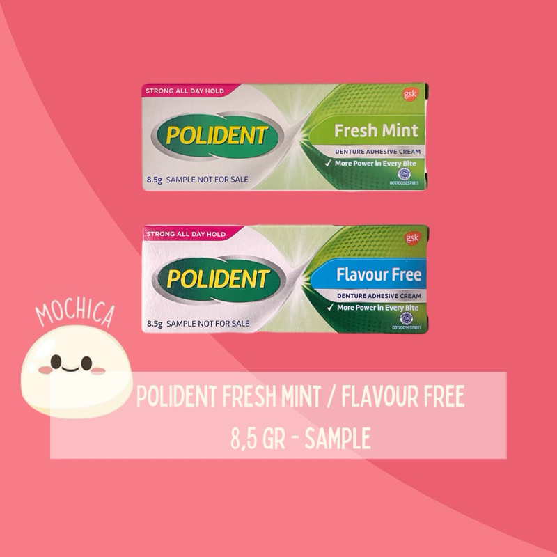 Polident 8,5gr Fresh Mint Flavour Free Sample Perekat Lem gigi Palsu