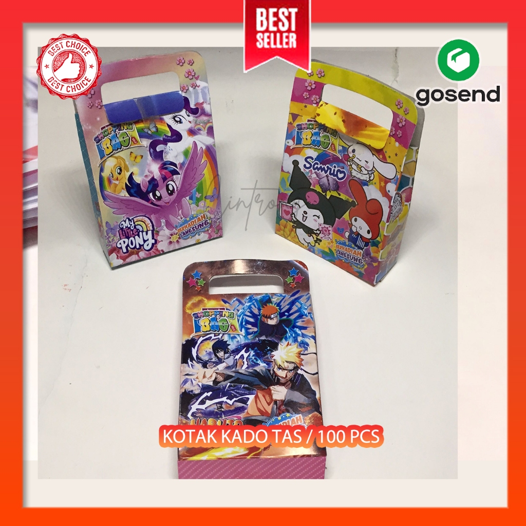 

RB Kotak Kado-Kadoan TAS 100 Pcs Kotak Kado Bentuk Shopping Bag