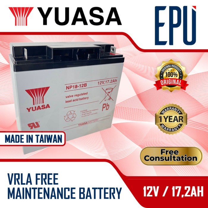 Aki Yuasa Taiwan 12V 17.2AH Aki Yuasa NP18-12B Aki Kering Aki UPS Yuasa 12V 18AH Baterai UPS