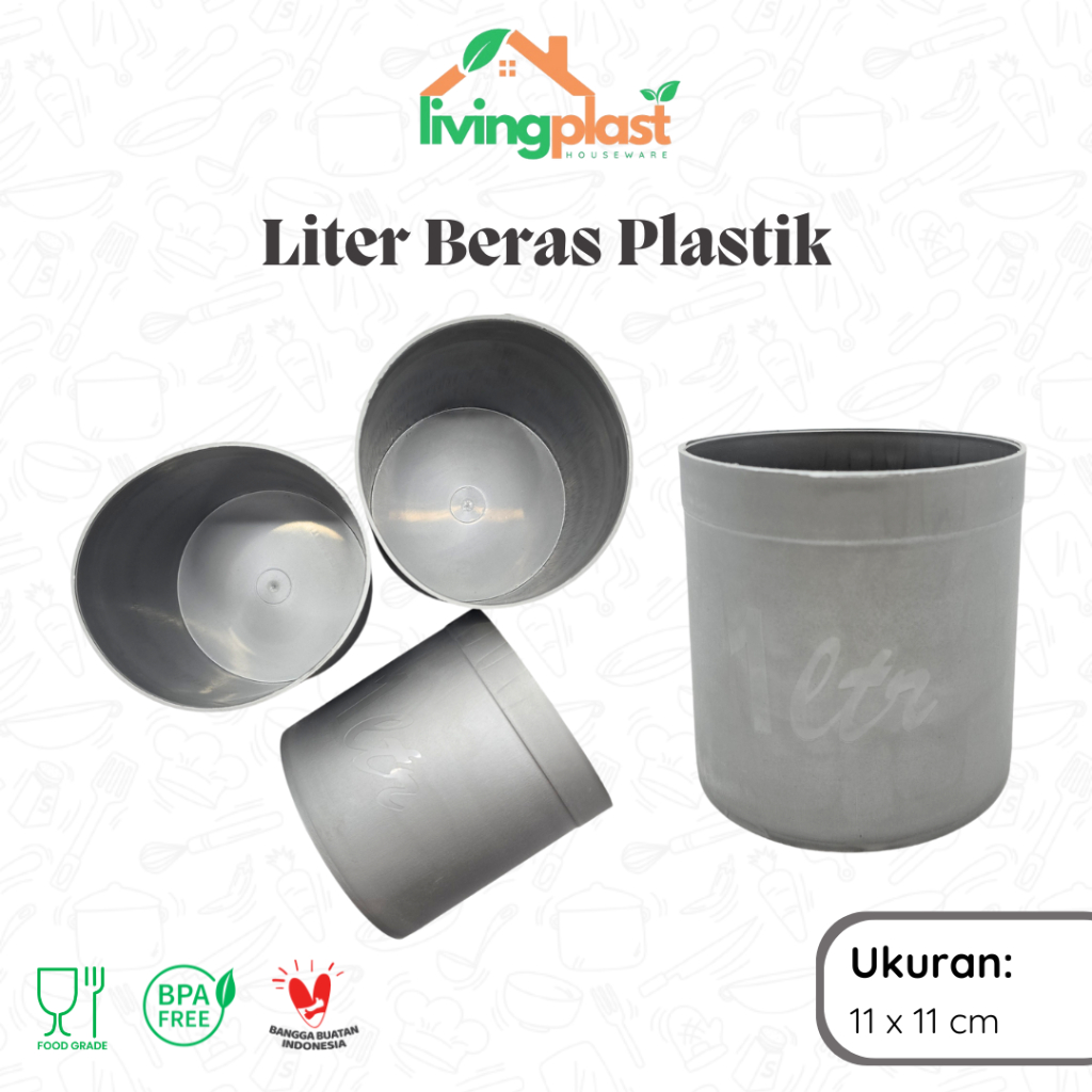 Liter Beras Plastik NC / Gelas Takar Beras 1 Liter / Takaran Gula / Gelas Takaran Serbaguna