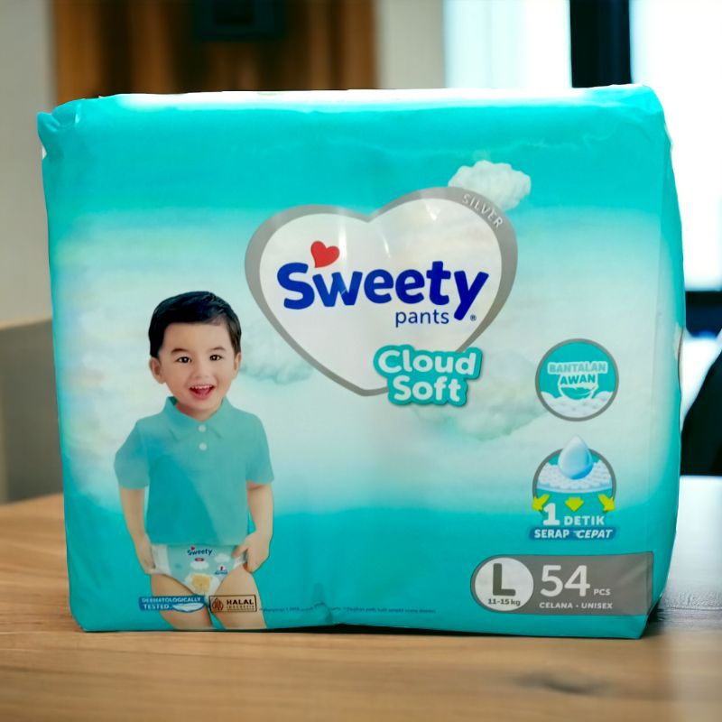 SWEETY PANTS CLOUD SOFT_SIZE/Ukuran L_PAMPERS POPOK CELANA BAYI