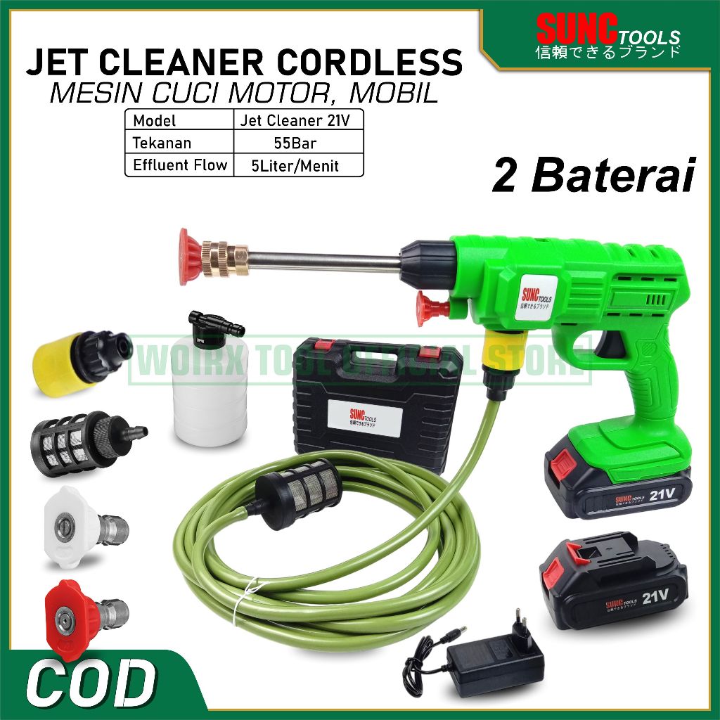 SUNC TOOLS Jet Cleaner Cordless Mesin Semprot Cuci Motor Mobil Baterai