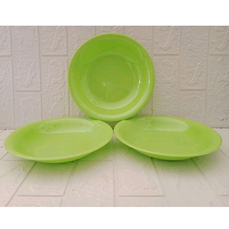 Piring Makan Cekung Hijau / Piring Melamin Tebal