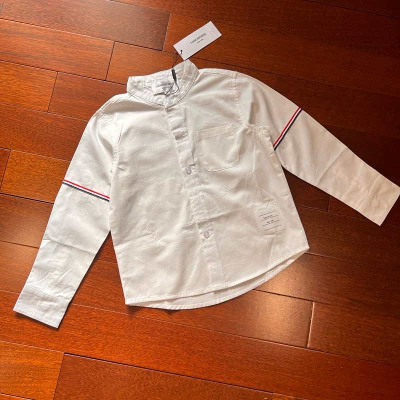 Kemeja Thom browne LS crew neck white baju anak laki