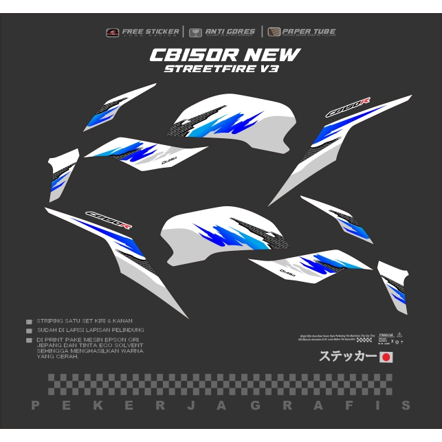 STRIPING CB150R NEW V3 - STRIPING CB150R NEW STREETFIRE MOTIF CARBON