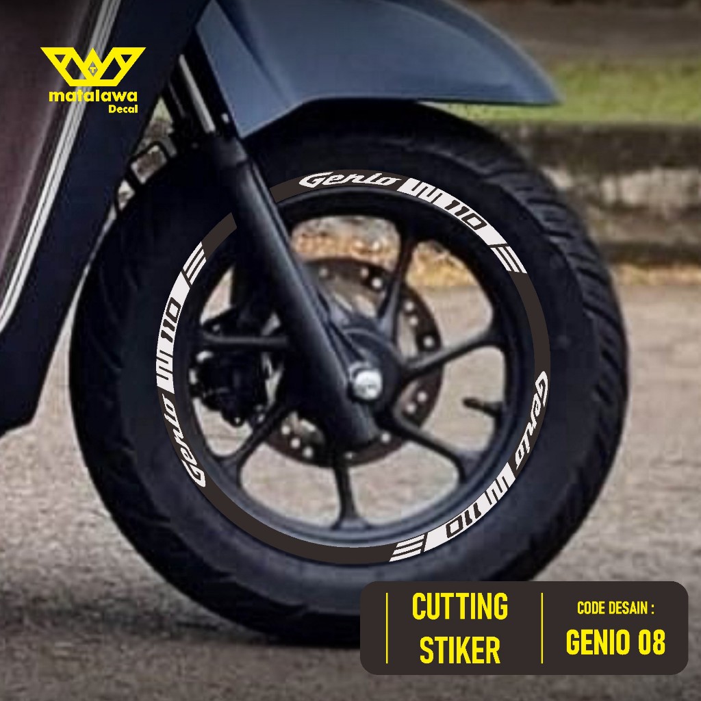 CUTTING STICKER VELG NEW GENIO 2021 2022 2023  RING 12 STIKER LIS LIST VARIASI VELG HONDA GENIO 08