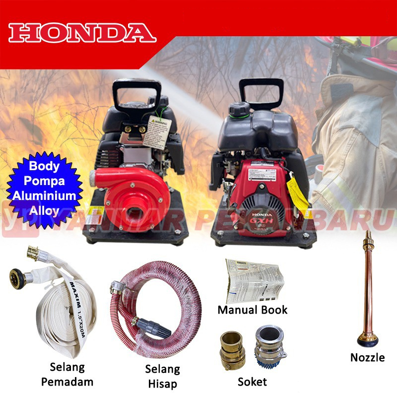 Mesin Pompa Air Pemadam Portable Fire Pump HONDA GXH 50 Mini Striker Body Aluminium Komplit
