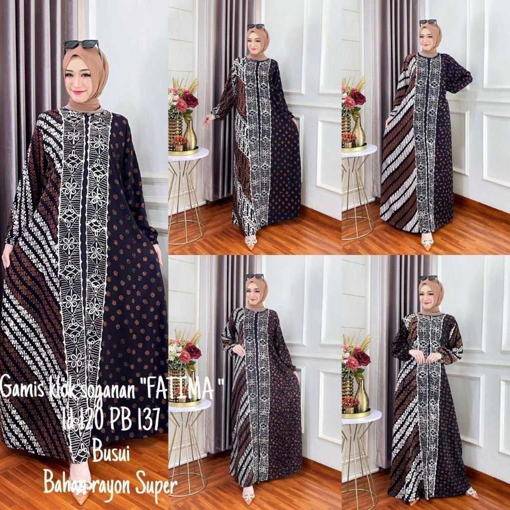 GAMIS Klok Az-Zahra - Rayon Super, Busui Friendly BATIK CAP PREMIUM SOGANAN