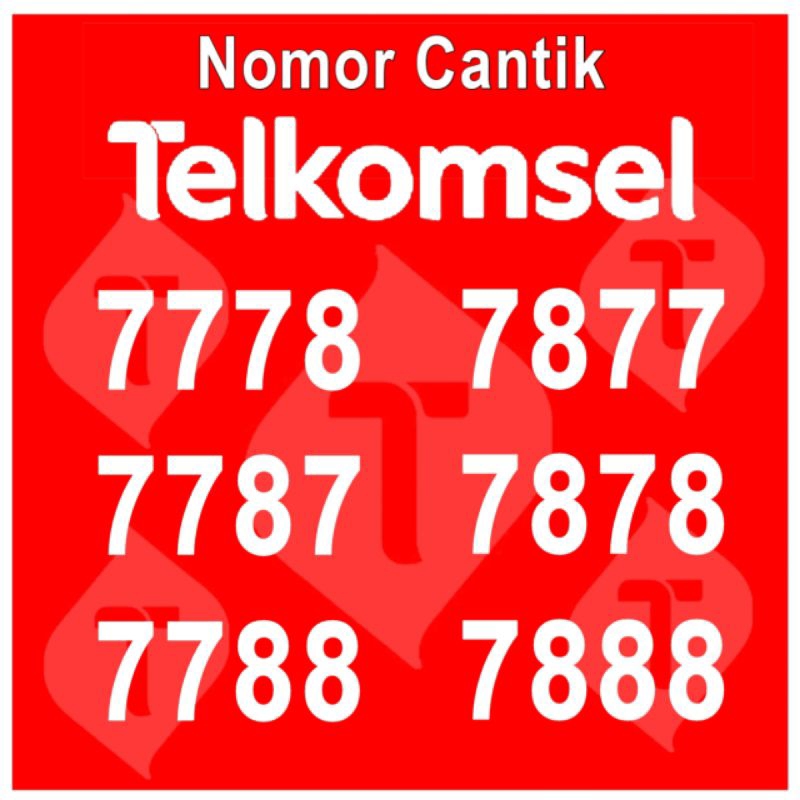 nomor cantik simpati telkomsel prabayar 4g 5g ekor 7778 7788 7878 7888