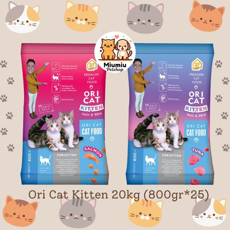 Ori Cat Kitten Cat Dry Food 1sak Makanan Kering Kucing 20kg