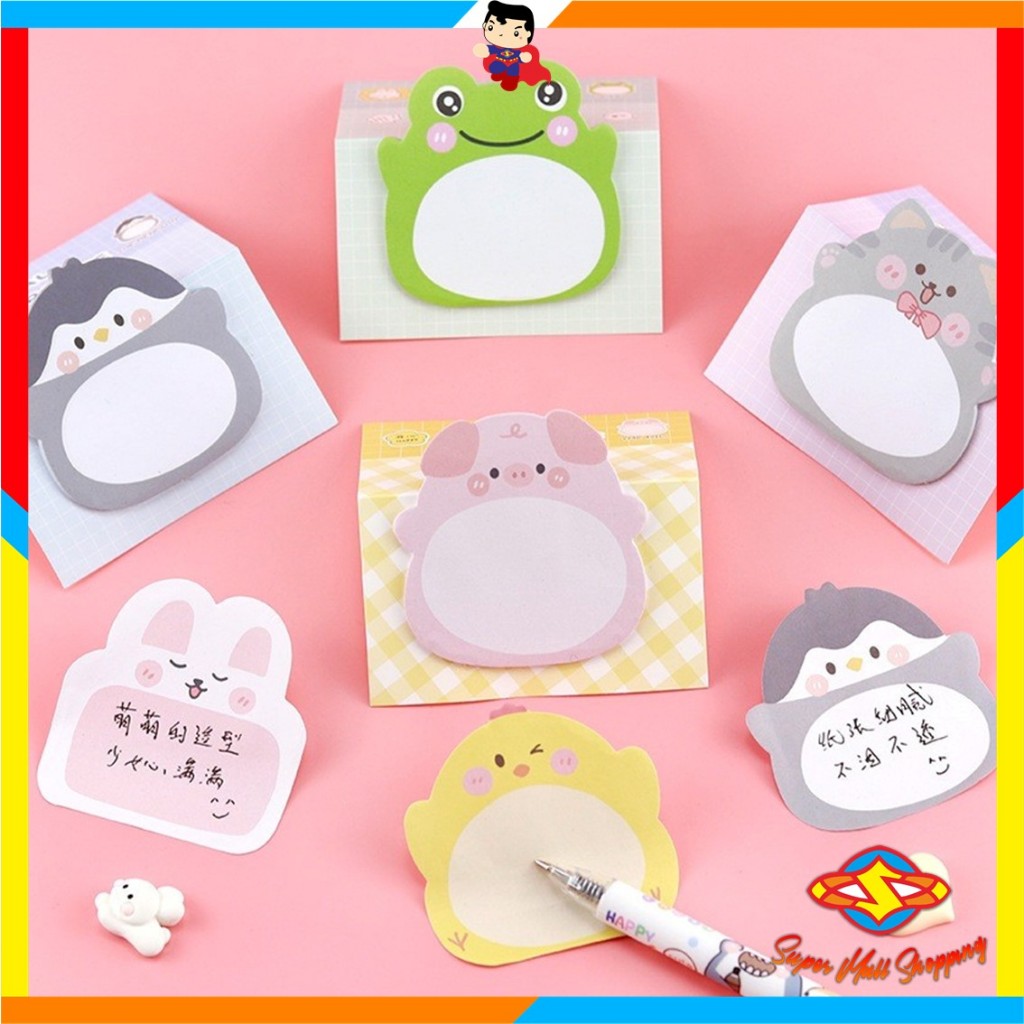 

SMS Sticky Notes Motif Hewan Tempelan Kertas Catatan Memo Note Karakter Binatang Binatang Mini Book Karakter Animal Lucu