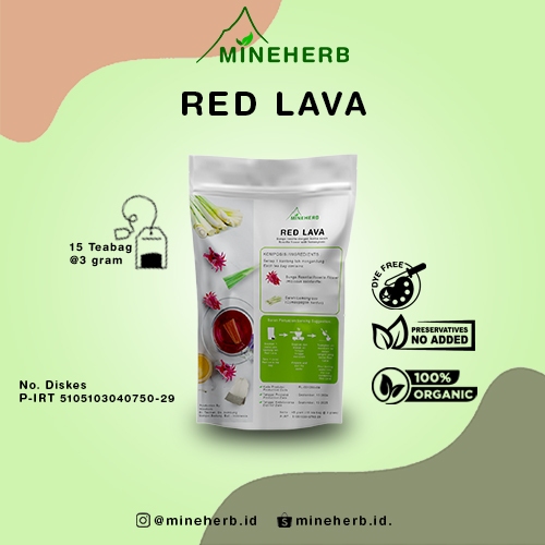 

MINEHERB | RED LAVA MINUMAN HERBAL TEH CELUP ROSELLA DAN SEREH | HERBAL DRINK ROSELLA FLOWER AND LAMONGRASS