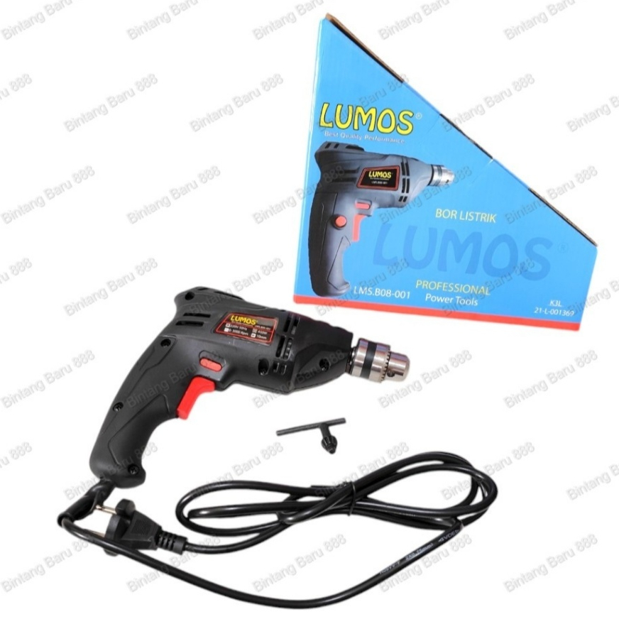 LUMOS MESIN BOR LISTRIK BOLAK BALIK UK.10MM bor tangan listrik Bor Kayu Baja Ringan Bor Besi