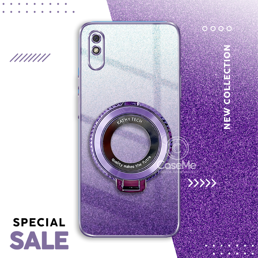 Soft Case Xiaomi Redmi 9A Case Gliter Standing Magnetic Ring Holder Wireles Silicone Casing