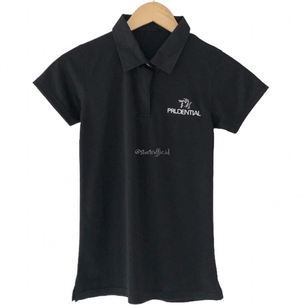 BAJU KEMEJA SHIRT CASUAL BLACK PRUDENTIAL POLO LENGAN PENDEK REGULAR